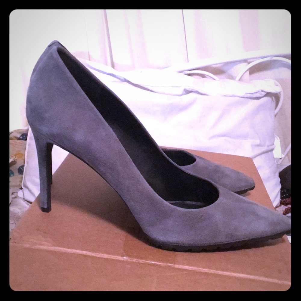 Nine West Street Stilettos Grey Suède EUC